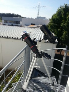Das Omegon Photoraphy Scope Apo 72mm mit einer Baader Sonnenfilterfolie
